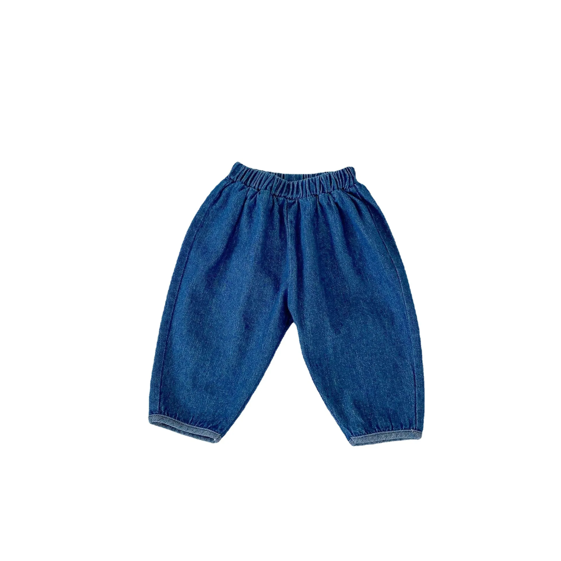 2025 Autumn New Baby Soft Denim Pants Solid Boys Casual Pants Loose Infant Girl Jeans Newborn Toddler Pants Cotton Baby Trousers