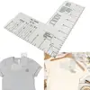 T-shirt Ruler Acrylic Left Chest Logo Placement Tool Heat Press T-shirt Ruler Adult Size Precise Scale Clothes Measuring Tool 2