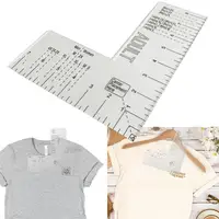 T-shirt Ruler Acrylic Left Chest Logo Placement Tool Heat Press T-shirt Ruler Adult Size Precise Scale Clothes Measuring Tool 2