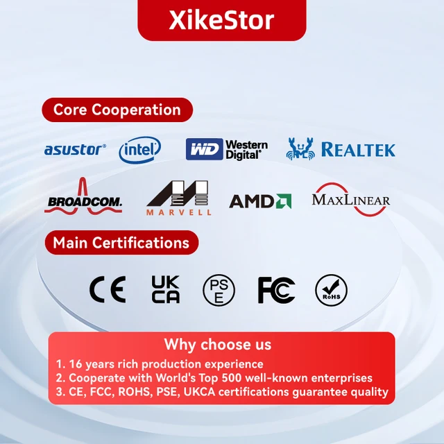 XikeStor 10 Гбит/с PCIE 3,0x4 с двумя портами RJ45 и двойной гибридной сетевой картой M.2 SSD с чипом Marvell AQC113C 6