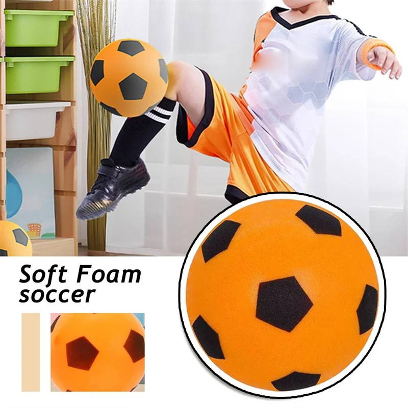 Kids Silent Soccer Ball Gift Set, Soft Foam Indoor Football in 3 Sizes (6/7/9 Inch), Mute Bouncing Ball for Safe Play & Training