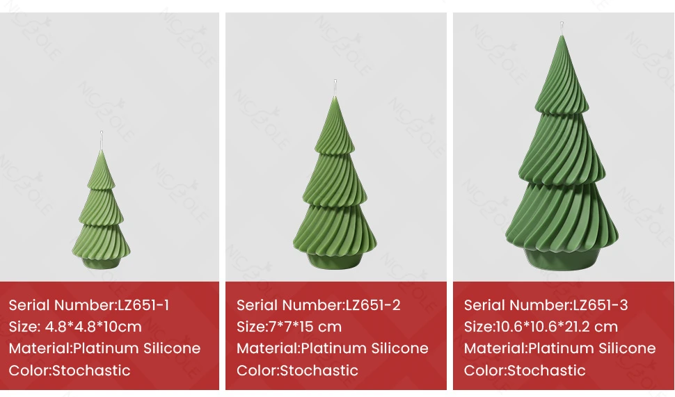 Description Picture 4 of itemChristmas Tree Silicone Candle Mold DIY Scented Candle Making Handmade Aromath Soap Plaster Mould Home Decor Craft Gift