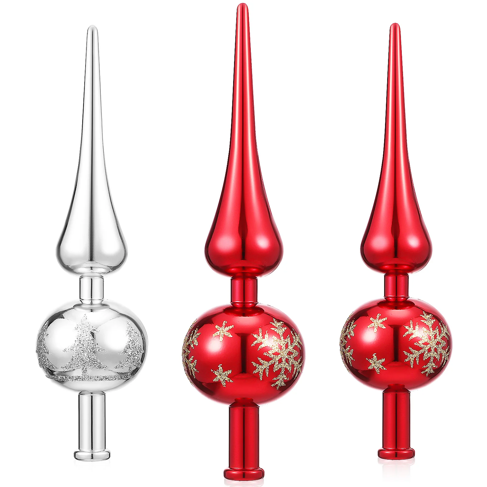 

3 Pcs Plastic Gourd Tree Top Star Topper Bathroom Decorations Crest Xmas Treetop Vintage Christmas Party Supplies Ornament