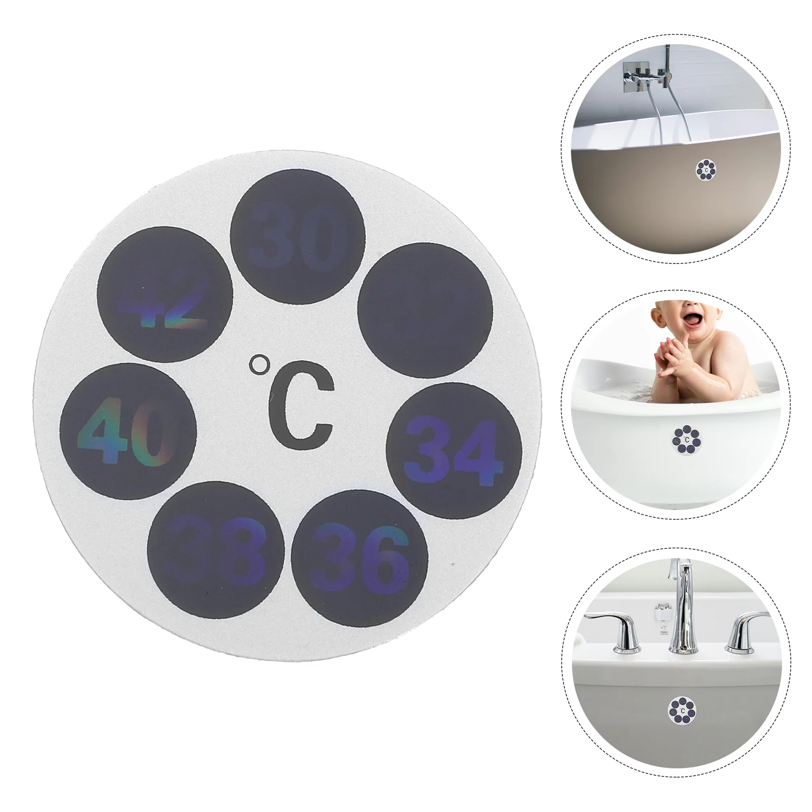 10 Pcs Temperature Testing Card Bath Thermometer Sticker Strips Pet Material Water Proof Safe Baby Kids Adhesive Thermometer