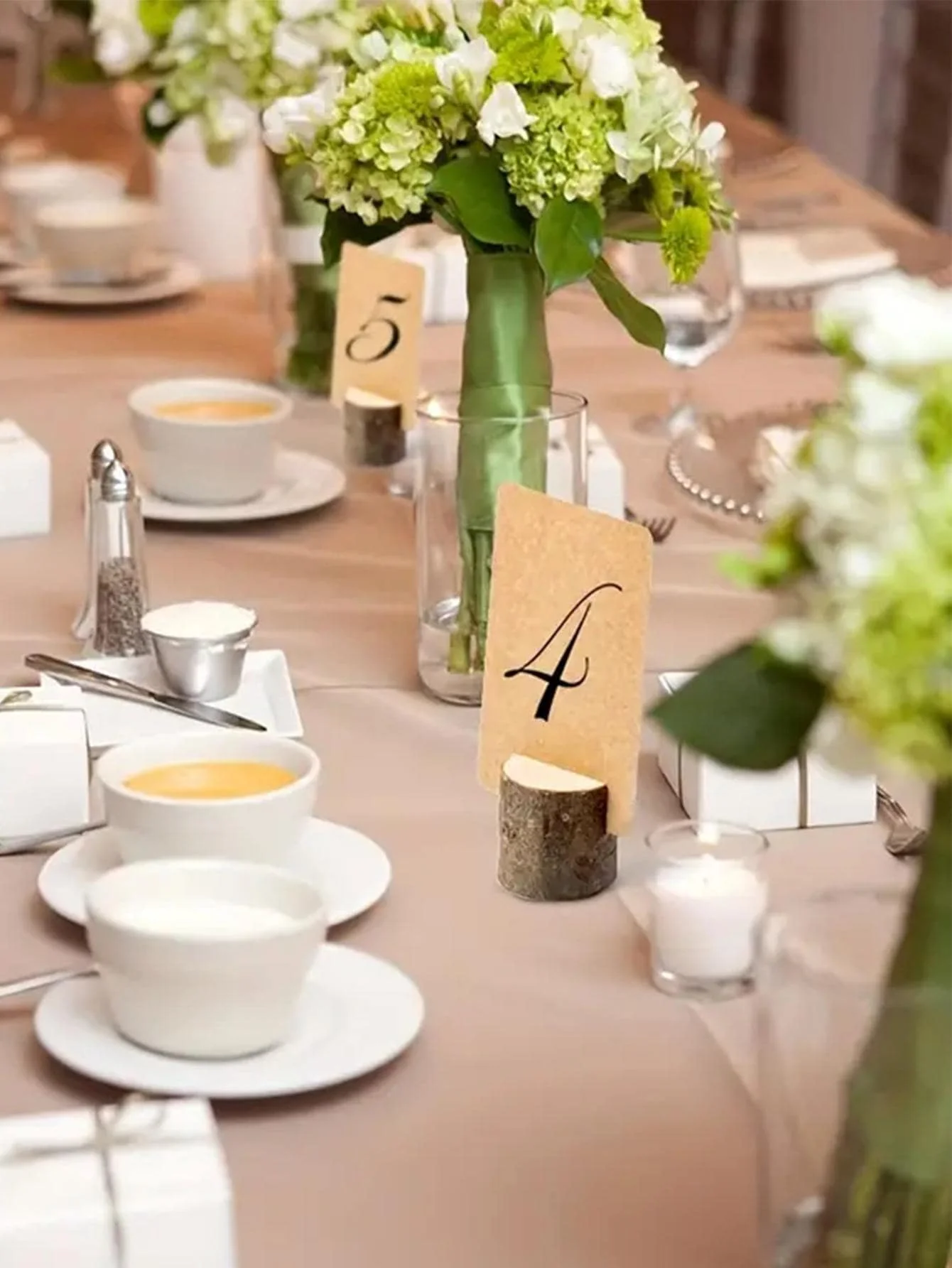 1 set 10 wooden table card holder 10 Kraft paper table card holder Wedding banquet decoration photo place card holders