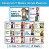 15Pcs Classroom Rules Educational Posters for Preschool Home Classroom Wall Decor Teacher Teaching Aids Montessori 1