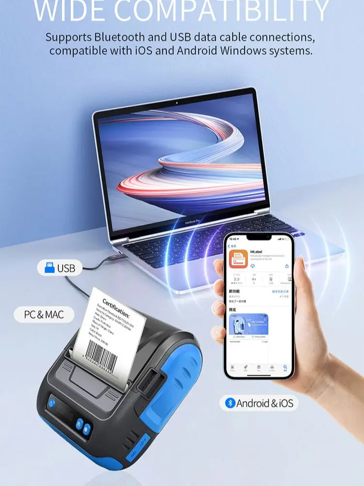 Mini Handheld Portable Bluetooth Wireless 80 mm Mini Thermal Mobile Pocket Thermal Receipt Printer Printer With Bluetooth Mht-p29l - Imagem 6