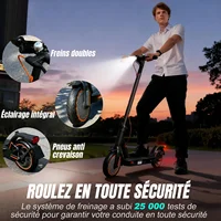 Martes T3 Smart APP Electric Scooter 350WPowerful Motor 36V 10.4AH 25-45KM Range Adults EScooter with Dual Brake 2