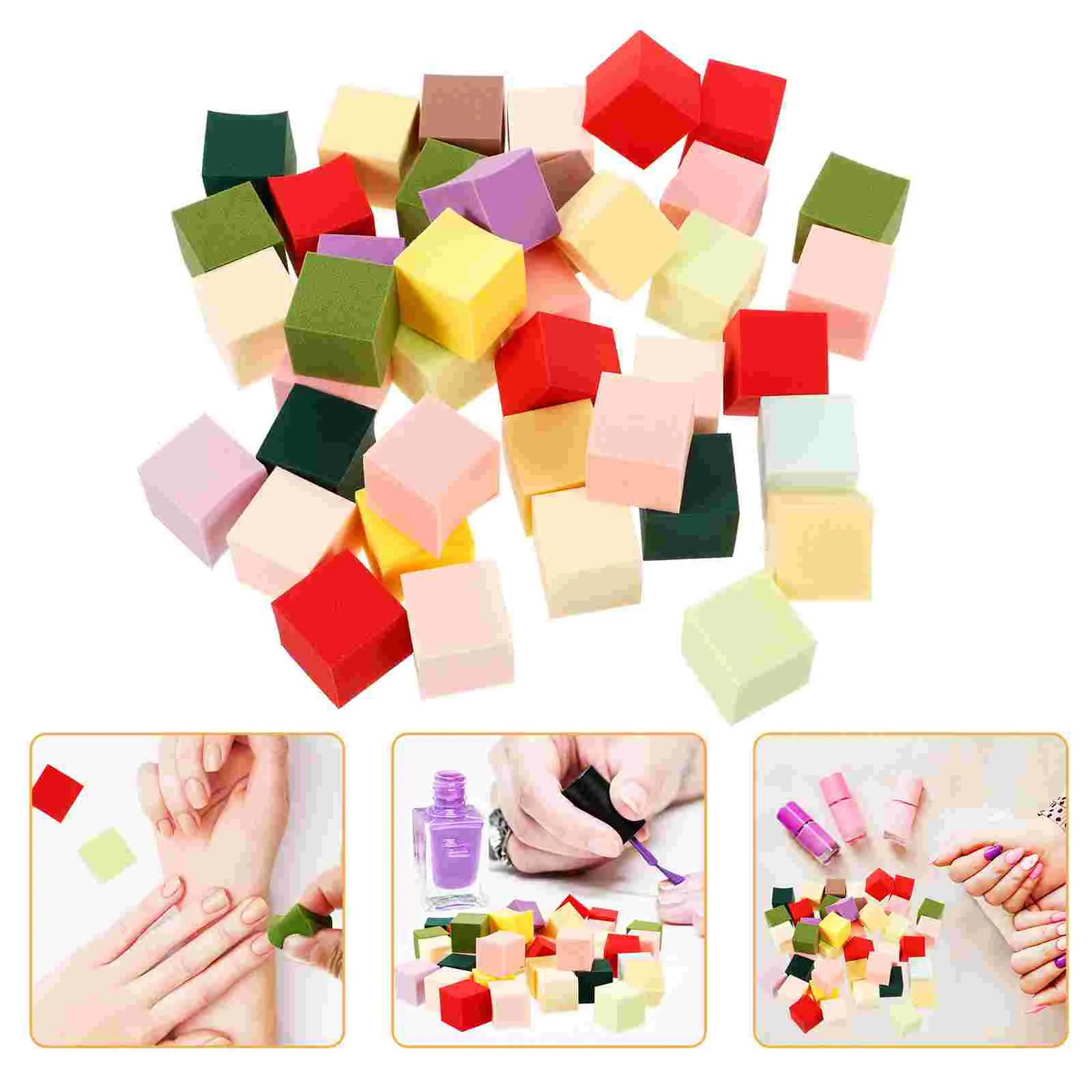 

50 Pcs Manicure Tools Nail Sponge Puff Makeup Powder French Tip Picking Sponges Small