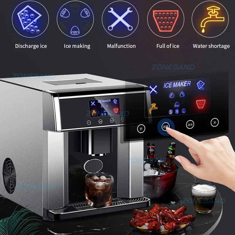 GZZT Multifunctional Ice Maker Water Dispenser: Bullet Ice, Cracked Ice,  and Crushed Ice Machine with Ice Water Maker 110V 220V - AliExpress