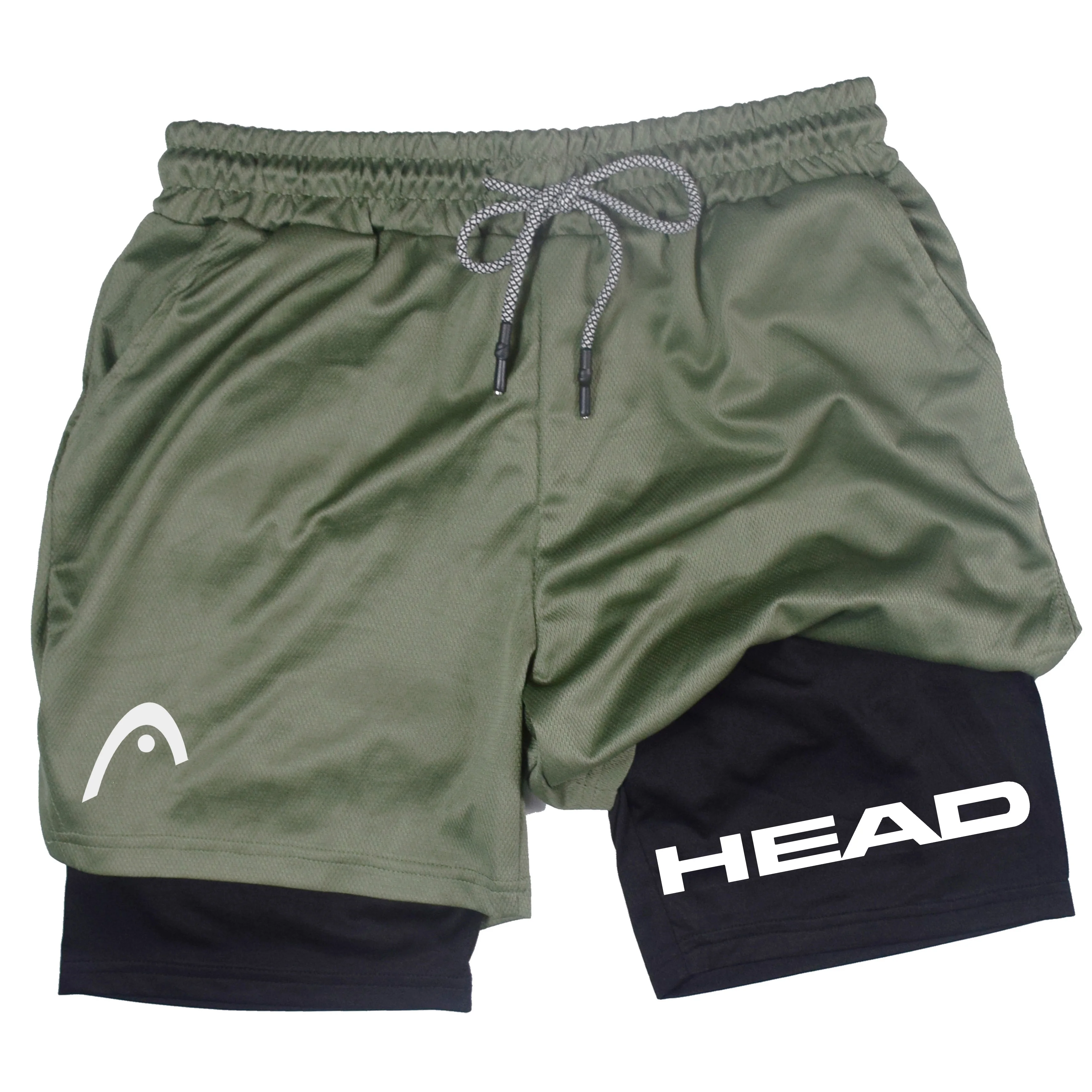 HEAD two-piece sports shorts Breathable casual quick drying double-layer shorts Summer running tracksuit bottoms mobile phone p 4