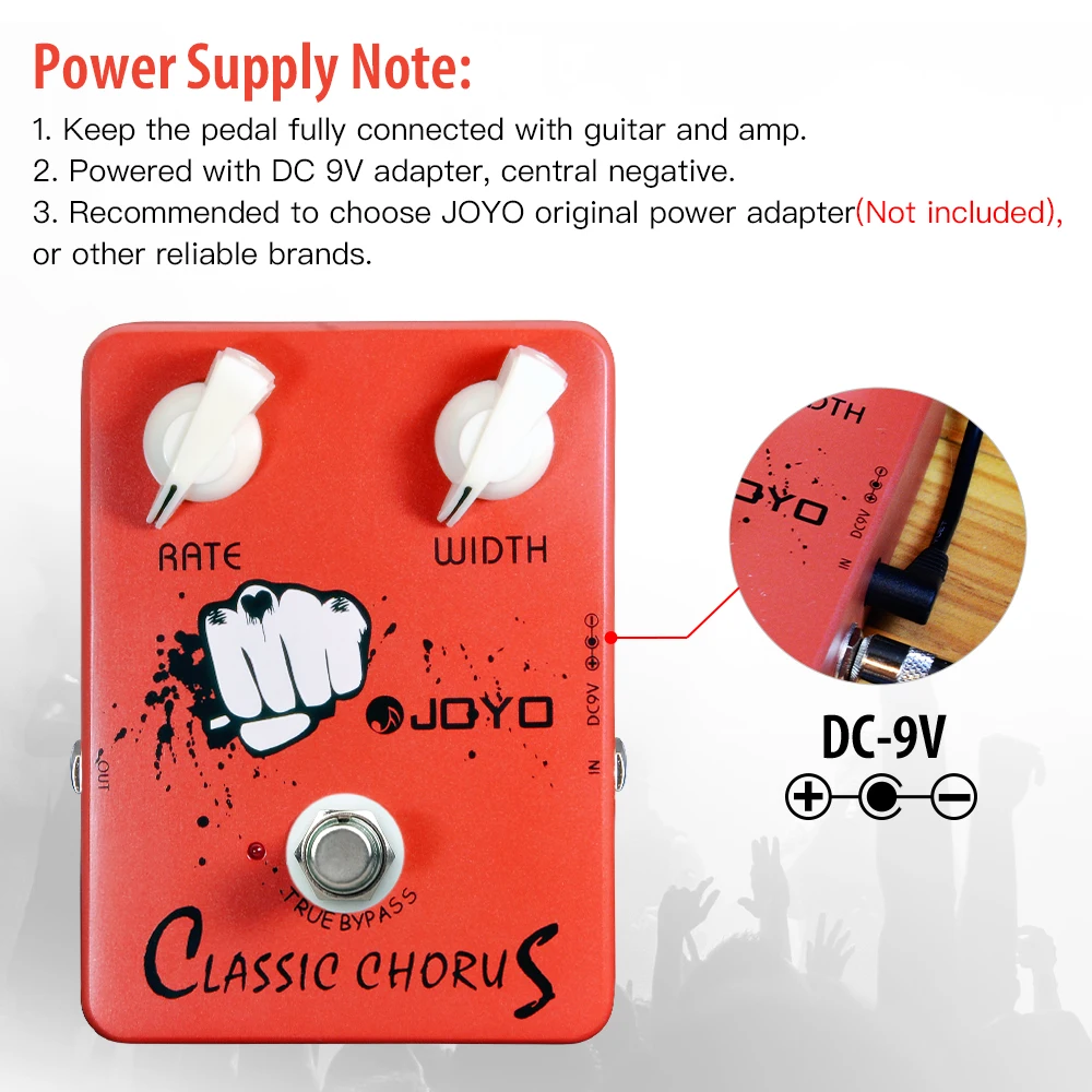 JF-05 CLASSIC CHROUS Chorus Guitar Pedal Full Bodied Modulation Effect Deep-clea