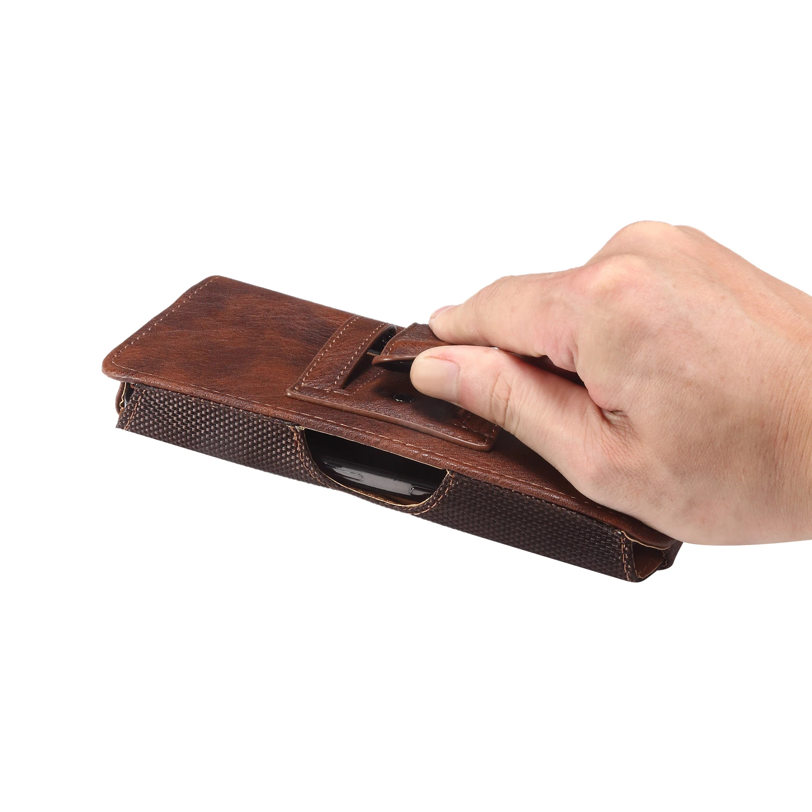 Luxury Leather Magnetic Card Holder Belt Clip Waist Bag Holster Pouch
