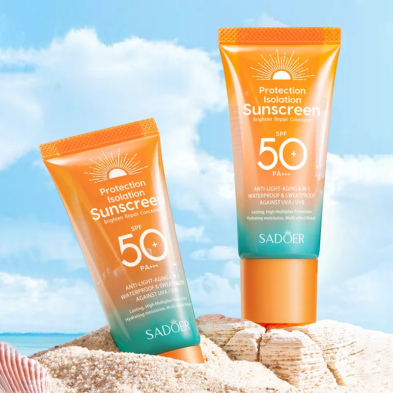 Dual tube multi effect repair and isolation sunscreen UV resistant waterproof sweat resistant long-lasting sun protection 50g