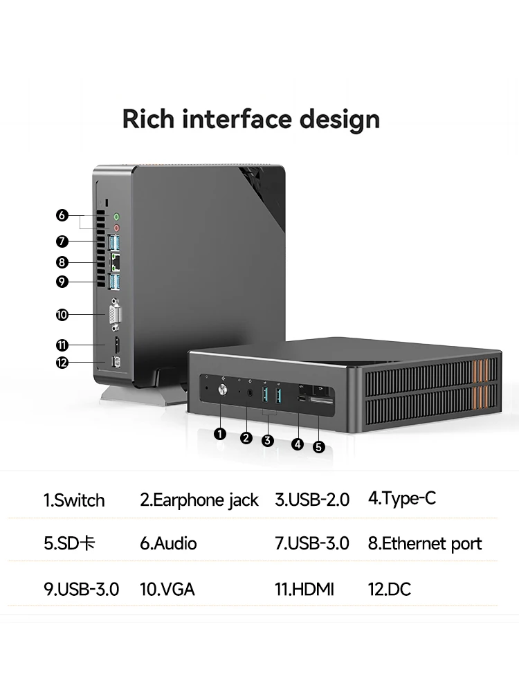 Bolunshuai-ミニPC,Intel Core i5, 8 GB, 16 GB, 128 GB, 256 GB