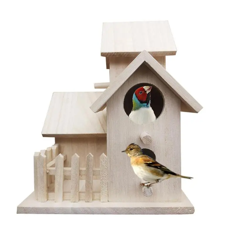

Birdhouse For Outside Wooden Cage Bird Nest Wood Hanging Sleeping Nest For Bird Garden Bird Bed For Hummingbird Squirrel Conure
