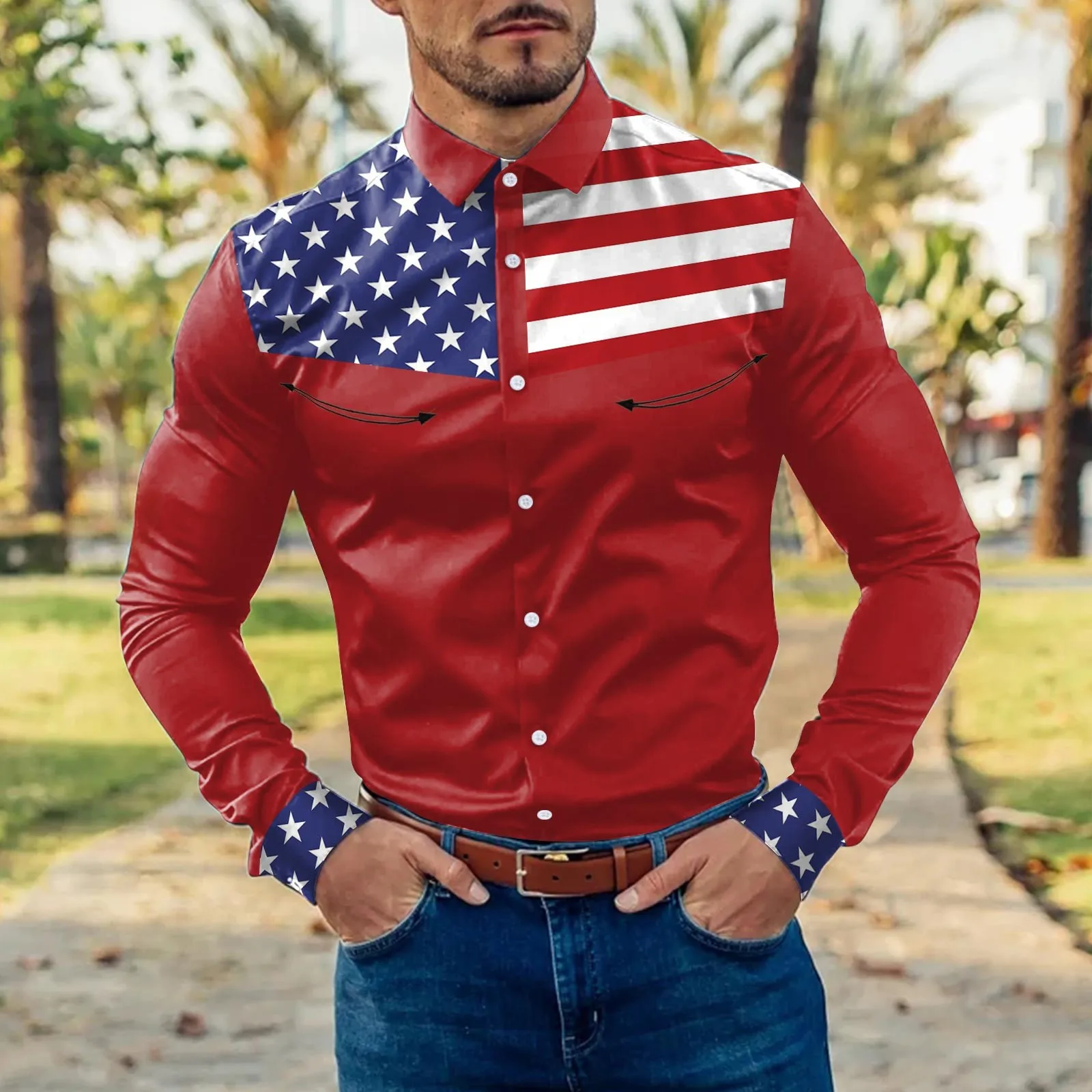 mens shirts with american flag