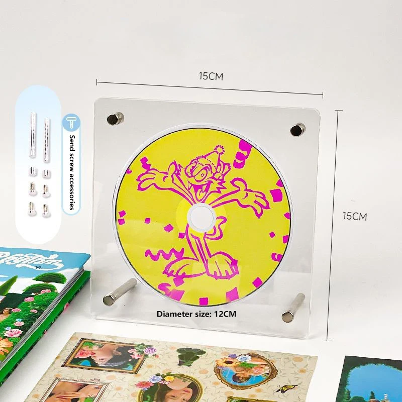 1PC Record Display Rack CD Picture Display Stand Card Holder Transparent Acrylic Photo Frame Household Album Bedroom Album Racks 4