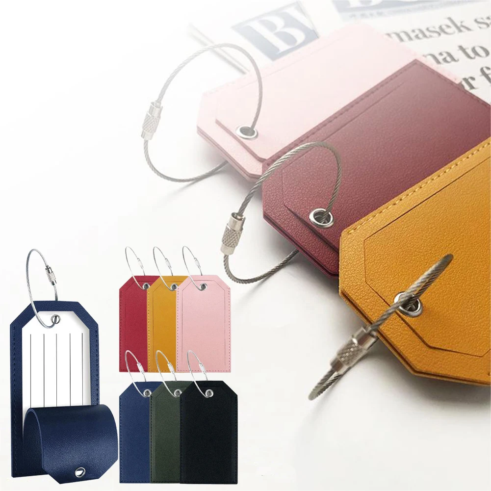 

Fashion Leather Travel Luggage Tags Baggage Name Tags Suitcase Address Label Holder Luggage Tag Travel Accessories