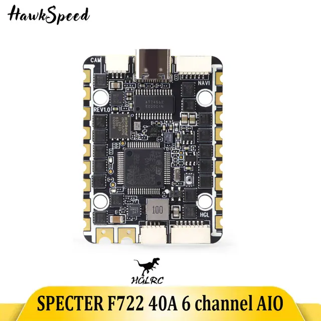 HGLRC SPECTER F722 40A 6 Channel AIO Flight Controller 2-6S for Rekon Y6 Six-axis and Other Mixed Control Types FPV Drone 1