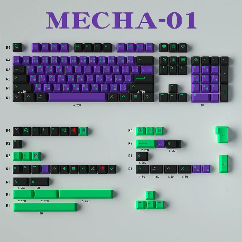 152 Keys GMK Clones Mecha-01 EVA Keycaps Cherry Profile Dye sub Mechanical Keyboard Keycap For MX Switch 61/64/68/87/96/104