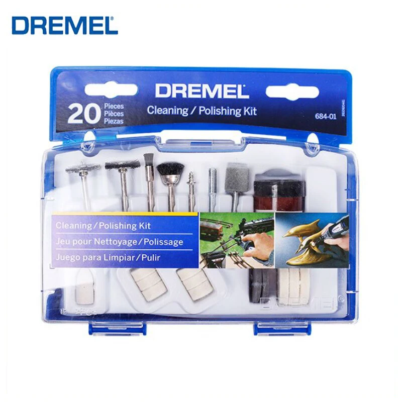 Dremel 684-01 20-Piece Cleaning & Polishing Rotary Tool Accessory Kit with  Ca