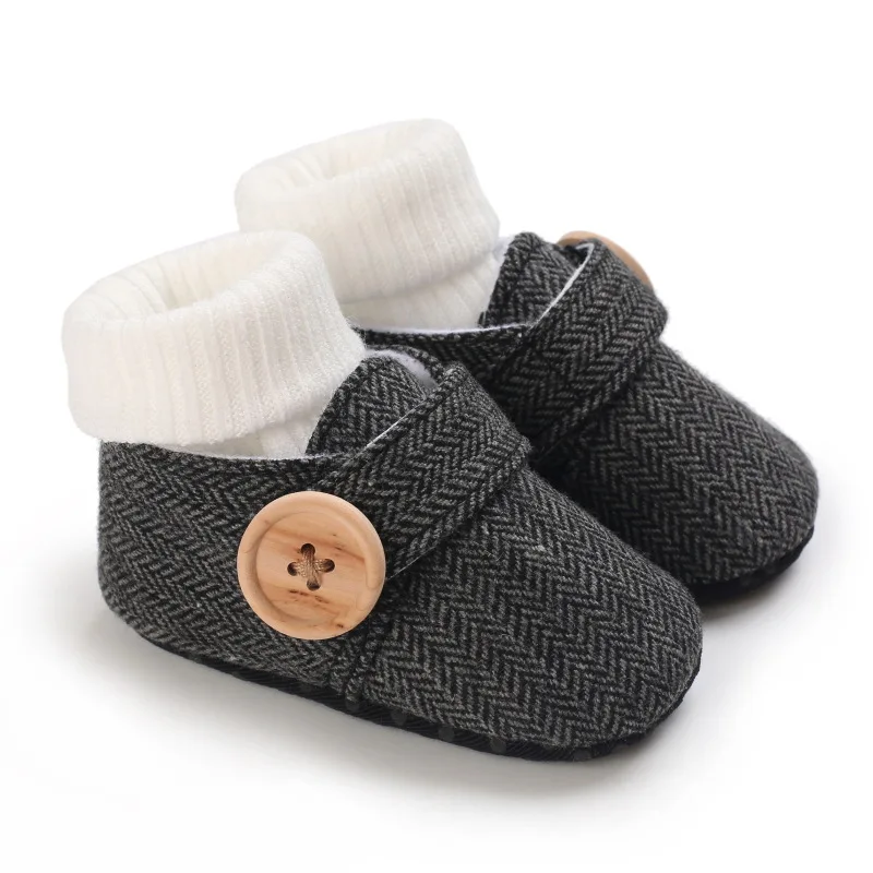 

Autumn Toddlers Baby Cotton Shoes British Infant Baby Soft Bottom First walkers Baby Anti-slip Baby shoes Toddler Kids Footwear