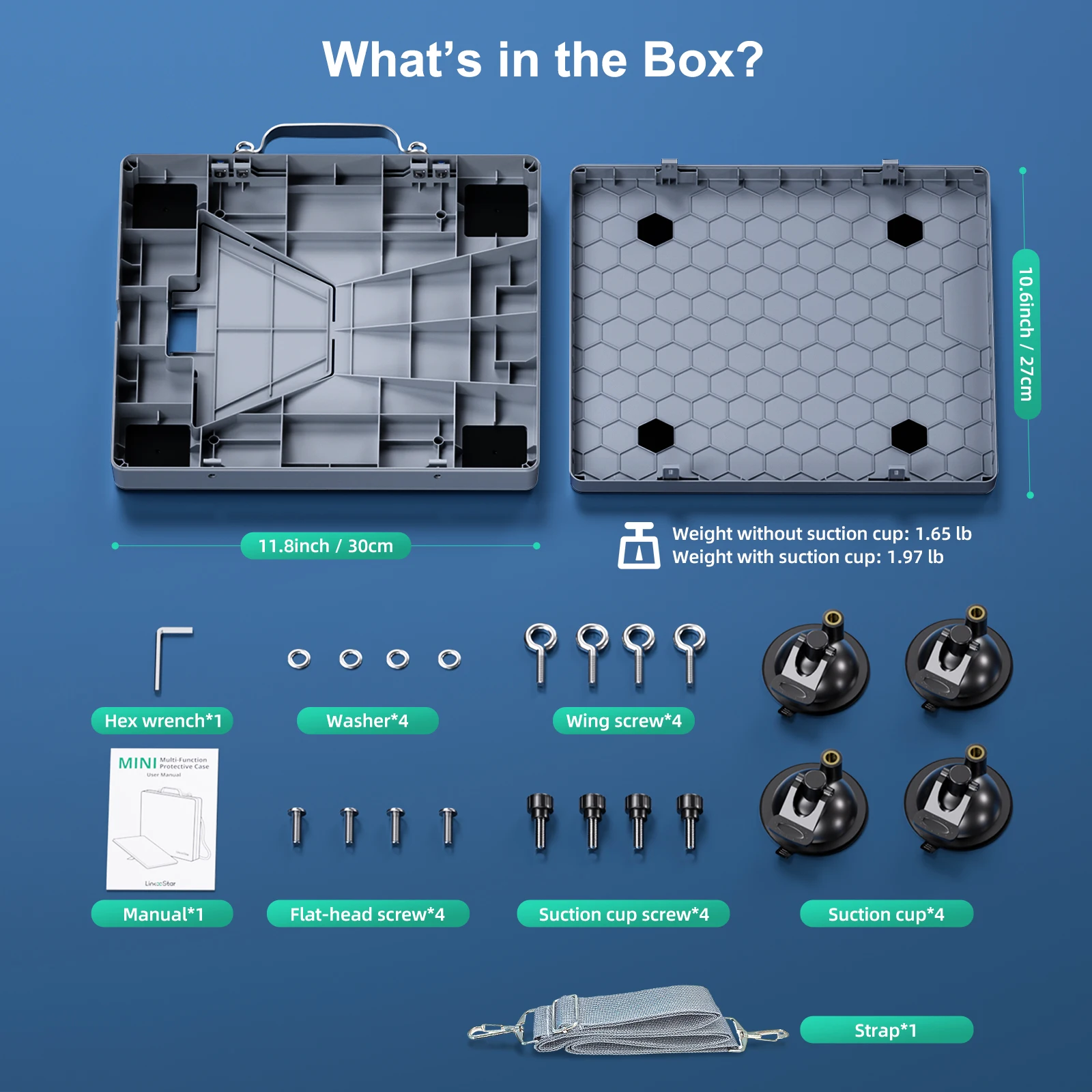 스타링크 미니 자석식 차량용 거치대 + 견고한 보호 케이스(숄더 스트랩 포함) - 대시보드/썬루프/RV용