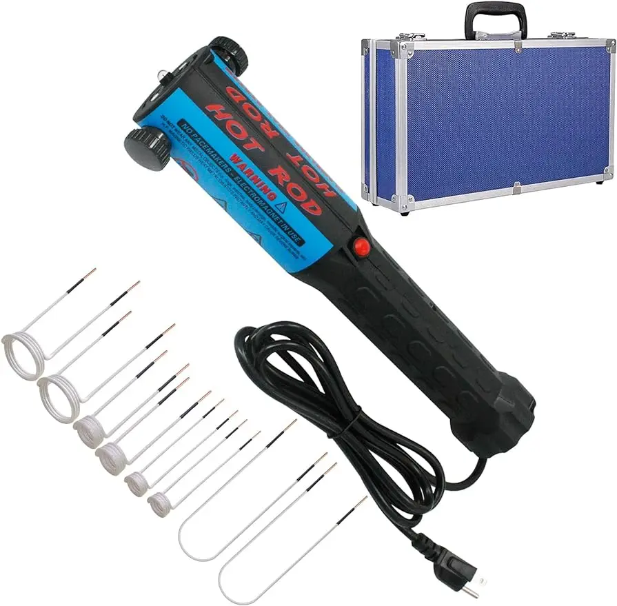 

Magnetic Induction Heater Kit - 1200W 110V Hand Held Flameless Induction Bolt Removal Tool with 8 Coils and Portable Toolbox