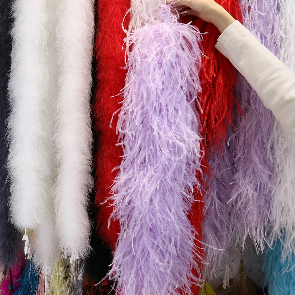 4ply Ostrich Feather Boas, Over 20 Colors to Pick Up (Purple)