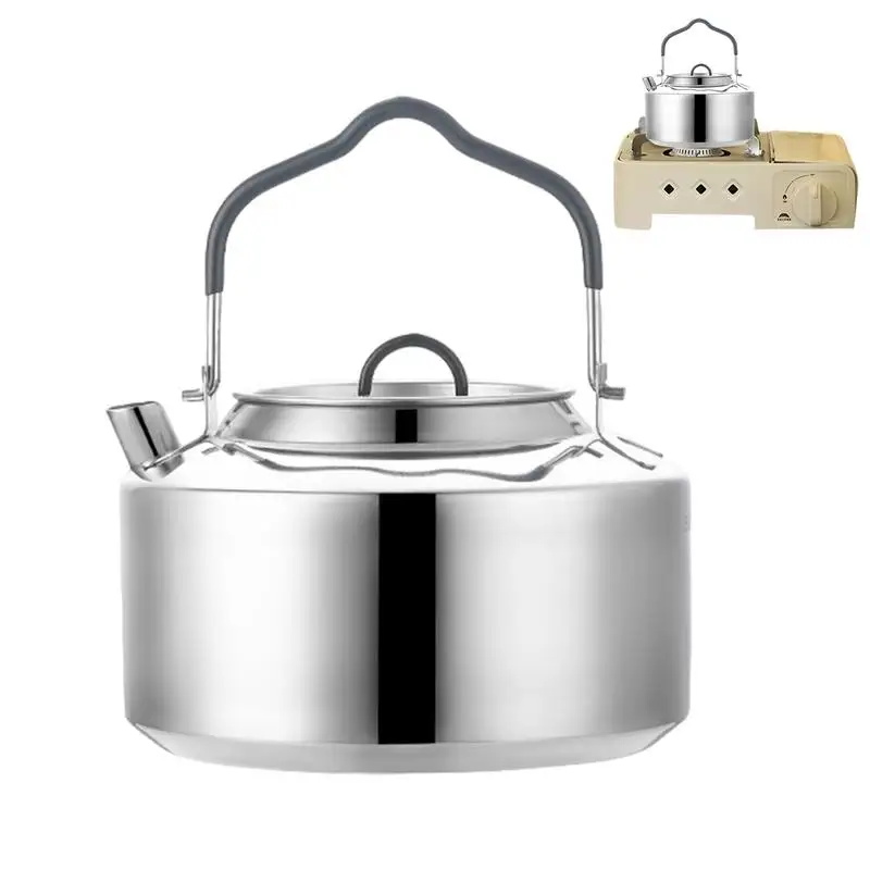 

Stainless Steel Tea Kettle Stainless Steel Open Fire Kettle For Boiling Water 1.2L Capacity Lightweight Fast Heating For Travel