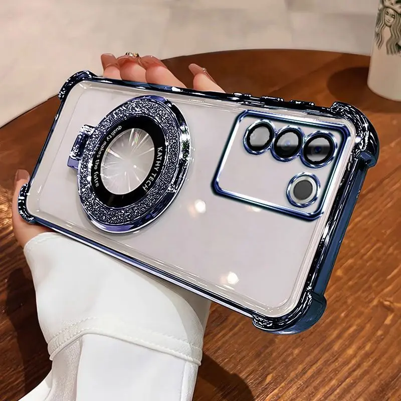 Magnetic Holder Anti-Fall Soft Transparent Phone Case