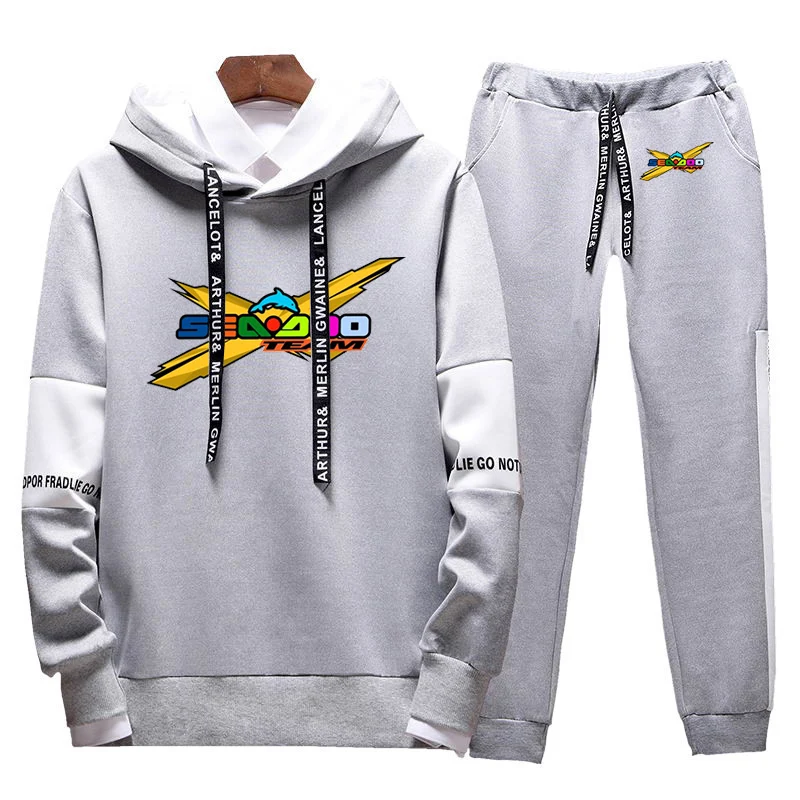 Spring and Autumn 2023 Sea Doo Seadoo Moto Logo printed sportswear long sleeve tricolor hooded hooded hooded hoodie+sweatpants c