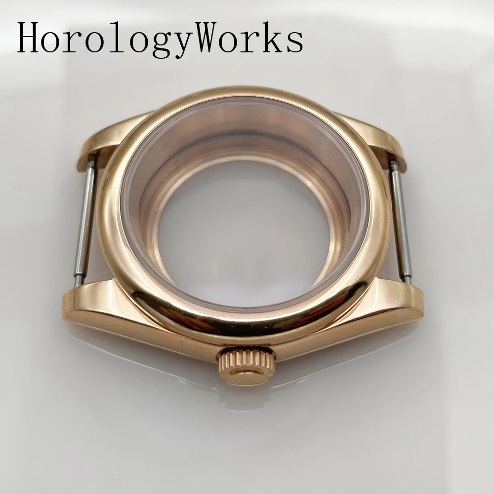 Silver and Rose Gold Sapphire Glass Watch Case - Premium Crafted Design