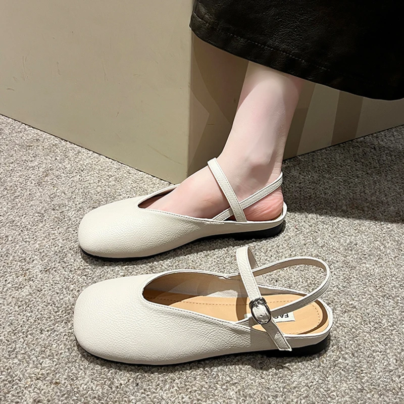 

Flat Sandal Shoe Med 2024 Women's Mary Jane Summer Heels Espadrilles Platform Suit Female Beige Without Medium New Retro Girls C