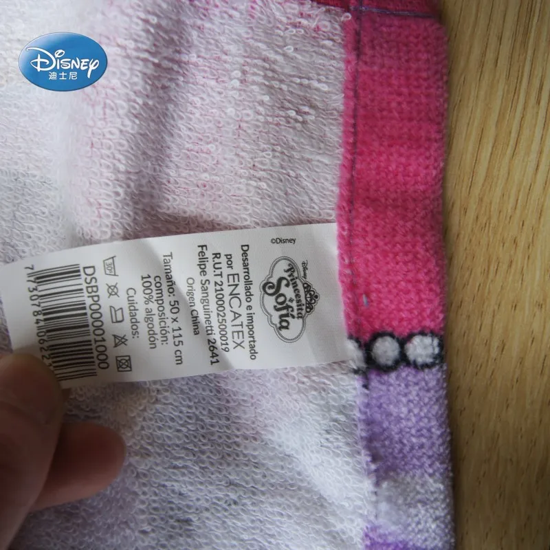 Disney Cotton Sofia Princess Purple Baby Girls Hooded Towel Cloak Absorbent Bathrobe Toddler Baby Bath Towels 50X110cm