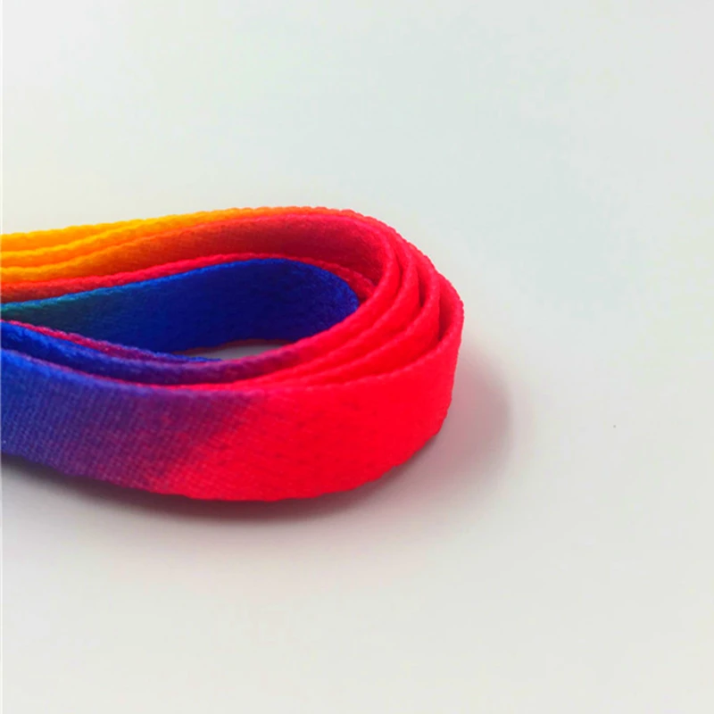 Weiou 8MM 30 Pairs Wholesale Rainbow Boots Canvas String Heat Transfer Polyester Printing Cord Top Accessory Luxury Unisex Lace