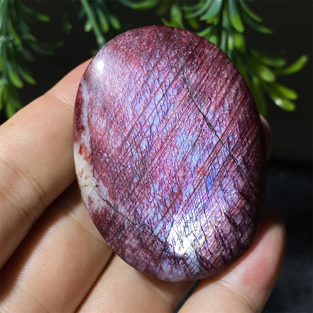 Red Moonstone Palm Natural Crystal Specimen Quartz Reiki Beauty