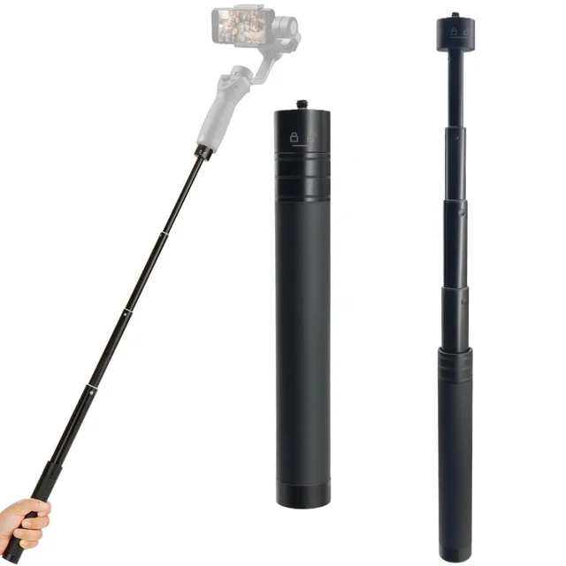 Aluminium Alloy Extension Pole Selfie Stick Monopod For Zhiyun Feiyu Gimbal Stabilizer Max Length 73cm Metal 1/4 Inch Screw