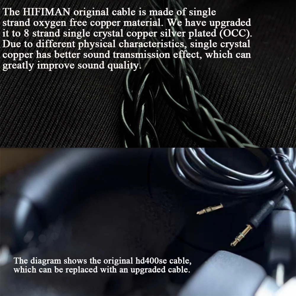 HIFIMAN Edition xs Arya HD400se He400i Ananda 케이블(MIC 이어폰 포함)용 8 코어 케이블 OCC 실버 도금 업그레이드 2.5 4.4 Balanc