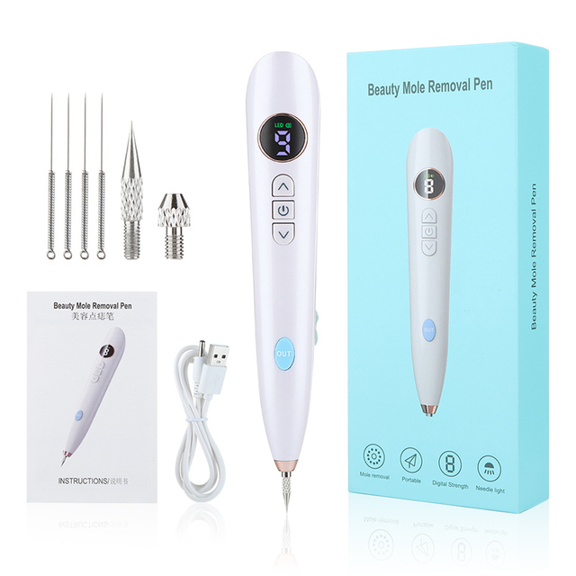 Plasma Pen Wart Remover Freckle Dots Mole Removal Pen Dark Spot Tattoo Skin Tag Remover LED Laser Pointer Beauty Tools