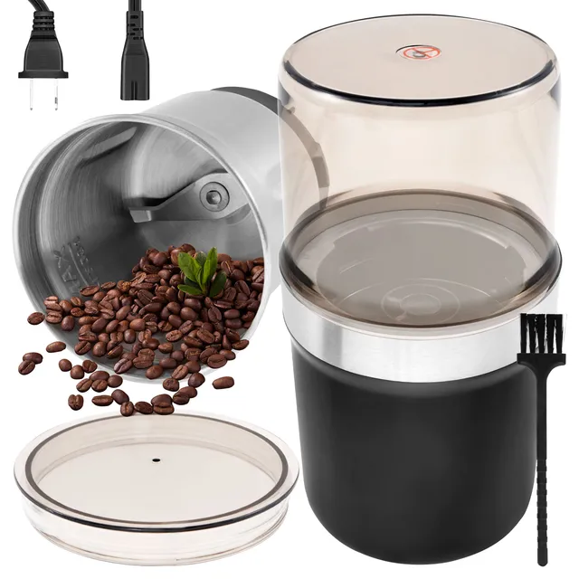 Electric Coffee Grinder Compact Electric Spice Grinder with Removable Stainless Steel Bowl One Press Handling Mini Coffee Machin