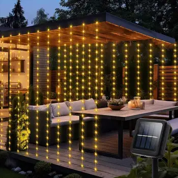 Solar Curtain String Lights 1