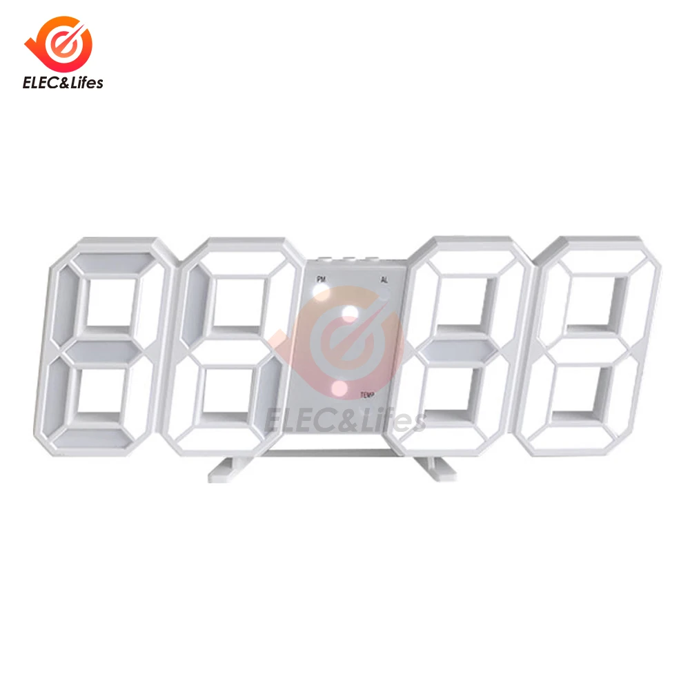 Luminous 3D LED Wall Clock - Multifunctional Creative Home Decor with USB Power