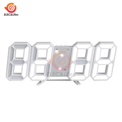 Luminous 3D LED Wall Clock - Multifunctional Creative Home Decor with USB Power (White white)