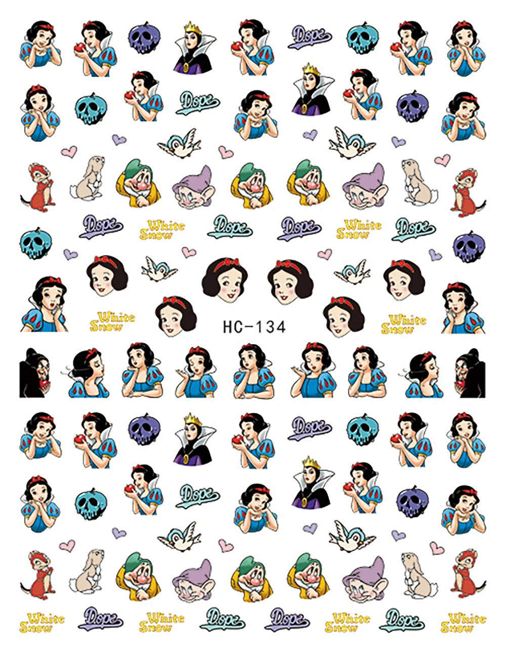 

Disney 3D Snow White Mermaid Mickey Adhesive Stickers Nail Sliders Disney Princess Nail Stickers Nail Art Decorations