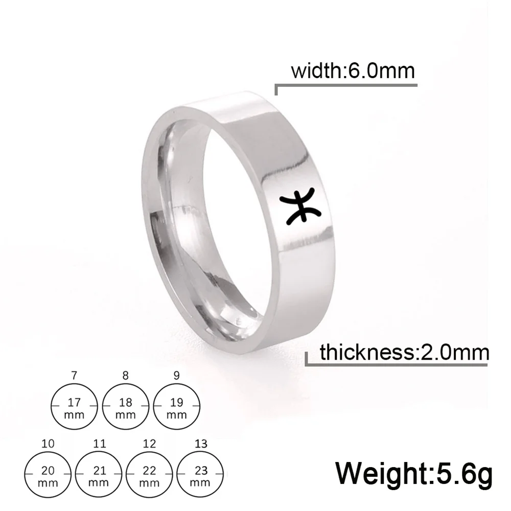 Kkjoy Sternzeichen-Ringe aus Edelstahl, 12 Sternbilder, Ring für Frauen, Stier, Krebs, Widder, Jungfrau, Zwillinge, Waage, Geburtstagsgeschenk, Schmuck – Detail 21