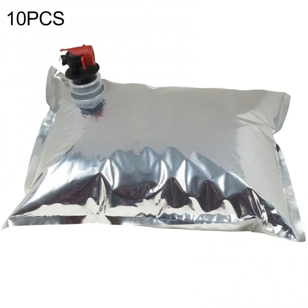 

10Pcs 3L Foil Storage Bag Box For Packaging Large Capacity Lightweight Wine Juice Liquid Holder Butterfly Tap Container Wine Bag