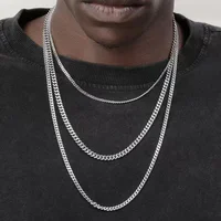 Hip Hop Cuban Chain Necklace Rock Stainless Steel Basic Chain Men Necklace Simple Necklace For Women Fashion Party Jewelry 1