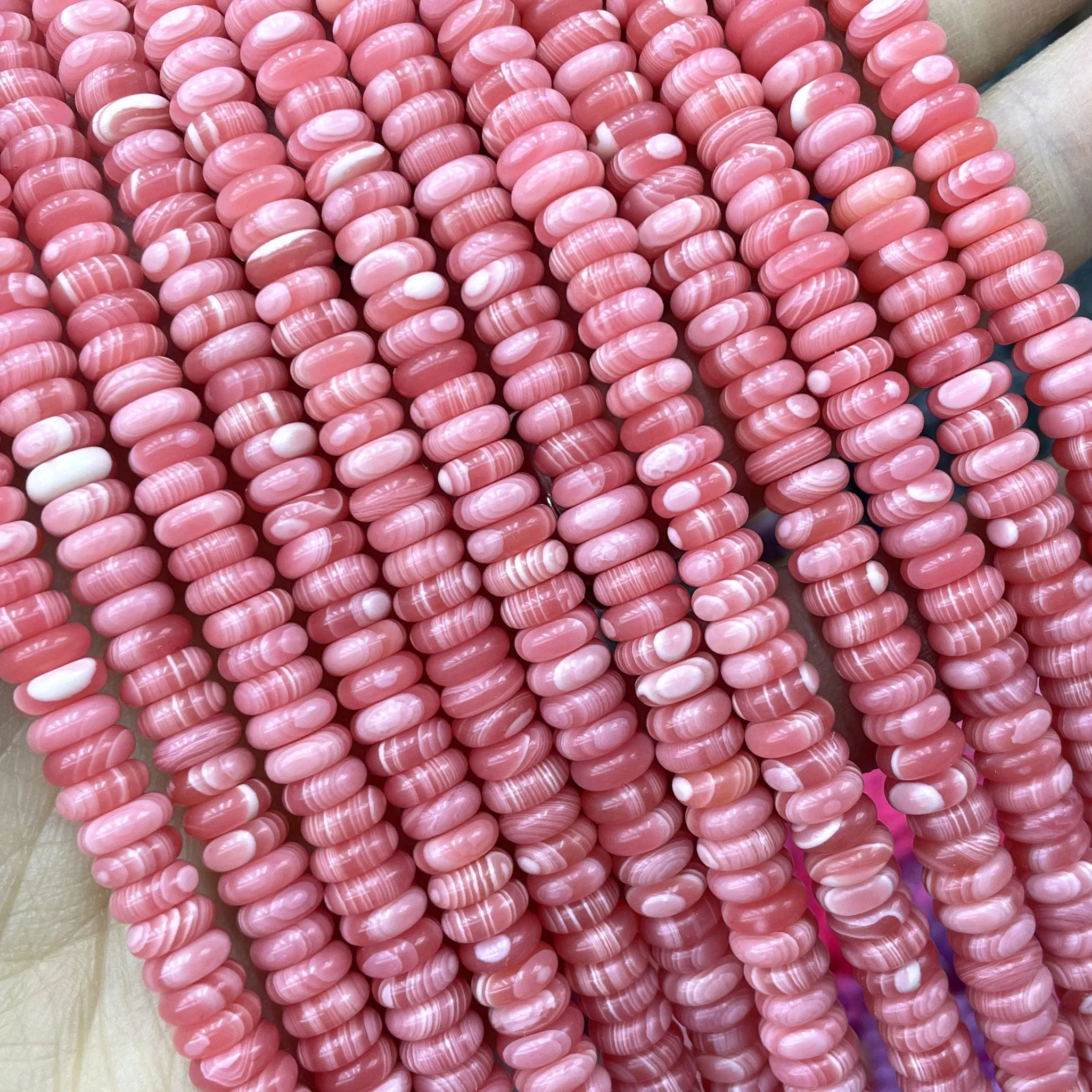 2X6MM 천연석 론델 라브라도라이트 쿼츠 재스퍼 아게이트 플랫 라운드 스페이서 비즈 주얼리 제작 DIY 팔찌 목걸이용
